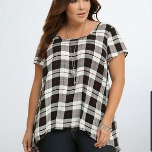Torrid Plaid HiLo Blouse